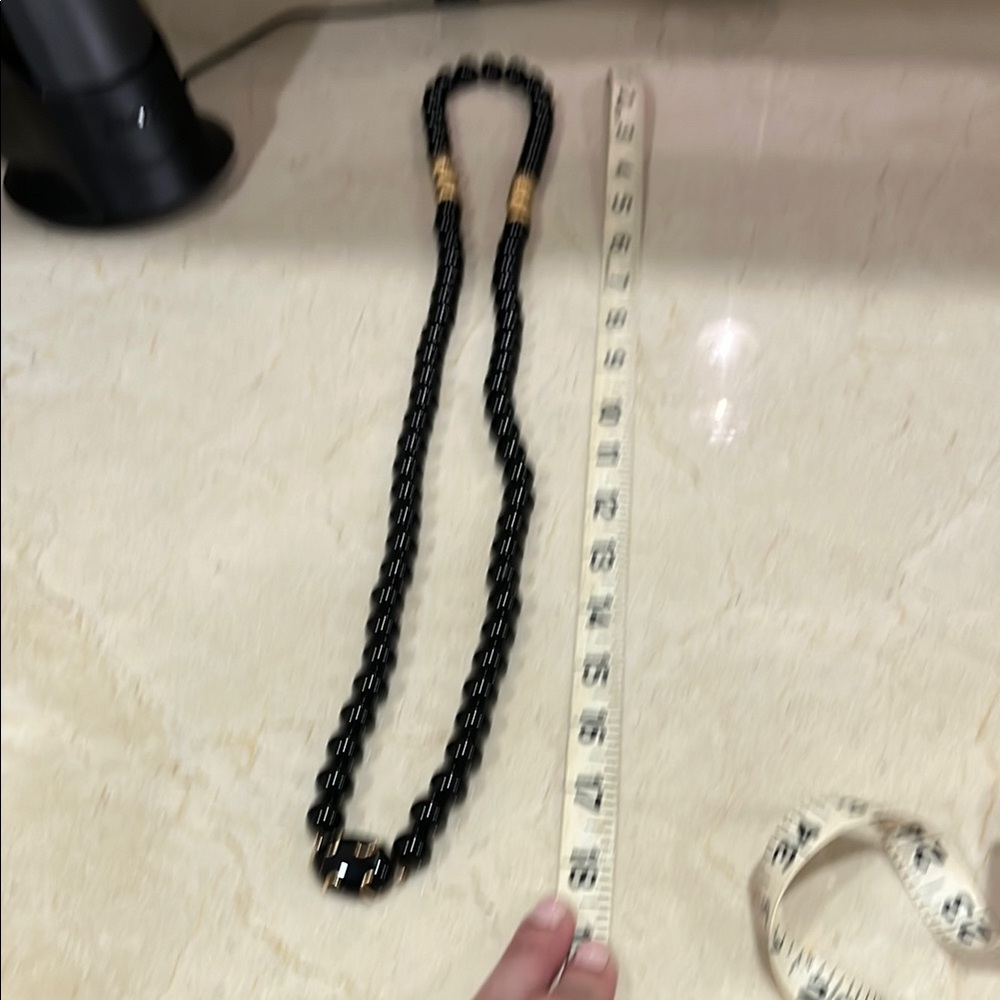 Elegant Black Beaded Necklace